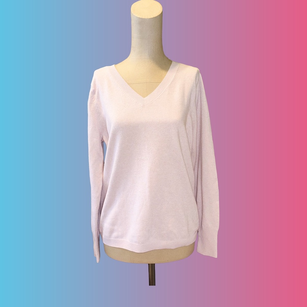 Croft & Barrow Light Pink V-Neck Sweater
